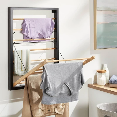 Wall Mounted Drying Rack Black - Brightroom™: Steel Pull Down Clothes Dryer, Folding Mountable, 10kg Capacity 1 Wall Mounted Drying Rack Black - Brightroom™: Steel Pull Down Clothes Dryer, Folding Mountable, 10kg Capacity