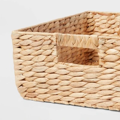 Woven Water Hyacinth Folio Bin - Brightroom™: Handwoven Decorative Basket For 13" Cube Storage, Multicolor Naturals 2 Woven Water Hyacinth Folio Bin - Brightroom™: Handwoven Decorative Basket For 13" Cube Storage, Multicolor Naturals - Image 2