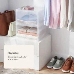 Stackable Large Bin Front Opening Clear - Brightroom™: Transparent Utility Storage, 19 Volume, Stackable -Home decor GUEST 09f1c98f 252d 41a1 b5d1 c8454577430d