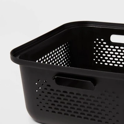 Small Decorative Plastic Bin With Cutout Handles - Brightroom™ 2 Small Decorative Plastic Bin With Cutout Handles - Brightroom™ - Image 2