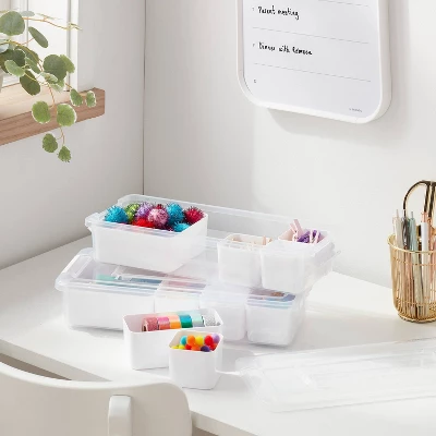 2.5L 2pk Sort It Storage Containers With 6 Shallow Cups - Brightroom™ 1 2.5L 2pk Sort It Storage Containers With 6 Shallow Cups - Brightroom™