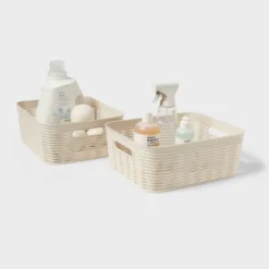 2pk Wave Medium Decorative Basket Cream - Brightroom™ -Home decor GUEST 18abc29c cd2a 4b08 abdf 83a9eadf43a1