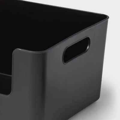 Large Plastic Open Face Pantry Bin Black - Brightroom™: Kitchen Cabinet Organizer, 13"x9.5"x6" Storage Solution 3 Large Plastic Open Face Pantry Bin Black - Brightroom™: Kitchen Cabinet Organizer, 13"x9.5"x6" Storage Solution - Image 3