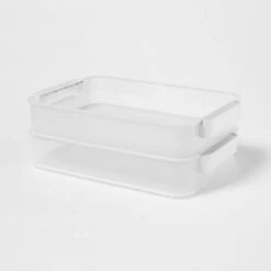 Click In Place 6.7qt Clear Shallow Plastic Storage Bin With White Latch For Home And Office Organization - Brightroom™ -Home decor GUEST 26e19bcd f9a2 4375 87c1 9d243f92c9d4