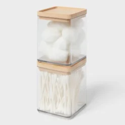 Extra Small Clear Canister With Bamboo Lid 2pk - Brightroom™ -Home decor GUEST 29c43741 9f61 4a61 97ff cdce5bf96f80