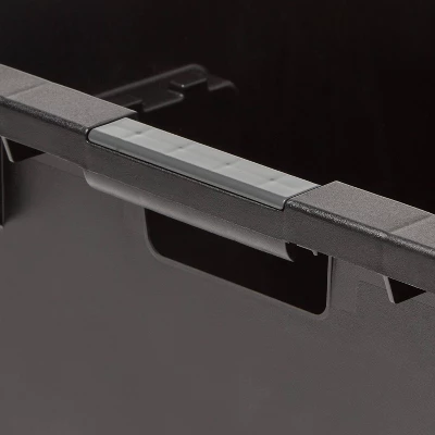 Medium Stackable Storage Bin - Brightroom™: Black Polypropylene Utility, 9.25 Volume, 22.79x15.98x8.39, Universal Storage 2 Medium Stackable Storage Bin - Brightroom™: Black Polypropylene Utility, 9.25 Volume, 22.79x15.98x8.39, Universal Storage - Image 2