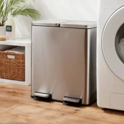 60L Stainless Steel Step Trash And Recycle Can - Brightroom™