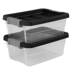 16qt Heavy Duty Latching Clear Storage Box - Brightroom™: Portable Plastic Bin, Universal Storage, Black, Lidded 12 16qt Heavy Duty Latching Clear Storage Box - Brightroom™: Portable Plastic Bin, Universal Storage, Black, Lidded -Home decor GUEST 30d96dcc cb68 439b 9bd8 2c3b4545597d