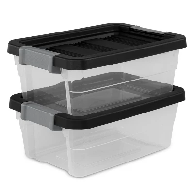 16qt Heavy Duty Latching Clear Storage Box - Brightroom™: Portable Plastic Bin, Universal Storage, Black, Lidded 6 16qt Heavy Duty Latching Clear Storage Box - Brightroom™: Portable Plastic Bin, Universal Storage, Black, Lidded - Image 6