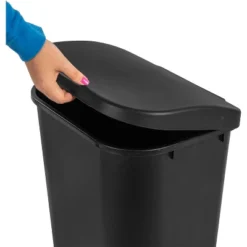 11.3gal Lift Top Waste Basket Black - Brightroom™: Kitchen Trash Can, Fingerprint-Resistant, Indoor Trash Bin -Home decor GUEST 374c1b5a 3969 4ece ae38 e552e3a34b9d