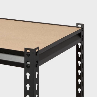 36"x72"x18" 5 Tier Heavy Duty Boltless Steel Shelving Unit - Brightroom™: Universal Storage, Garage Shelves, Black 2 36"x72"x18" 5 Tier Heavy Duty Boltless Steel Shelving Unit - Brightroom™: Universal Storage, Garage Shelves, Black - Image 2