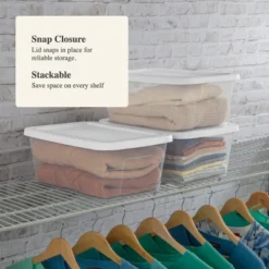 16qt Clear Storage Box With Lid White - Brightroom™ 12 16qt Clear Storage Box With Lid White - Brightroom™ -Home decor GUEST 3a14a56d 9a77 4e72 b3f6 5d1f80884151