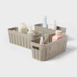 3pk Wave Half Medium Decorative Basket Gray - Brightroom™ 5 3pk Wave Half Medium Decorative Basket Gray - Brightroom™ -Home decor GUEST 3a36570f 5fbc 4bdd bd76 74e2f890a24a