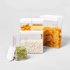 12.6c Tall Rectangle Plastic Food Storage Container - Brightroom: Stackable Cereal & Rice Storage, 8" H 5 12.6c Tall Rectangle Plastic Food Storage Container - Brightroom: Stackable Cereal & Rice Storage, 8" H -Home decor GUEST 3ab3dcb9 0183 4302 8946 e180bb55b581 1