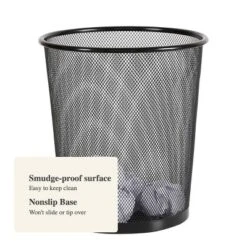 Mesh Waste Basket Black - Brightroom™: Steel, 3 Gallon, Nonslip Base, Fingerprint-Resistant, Indoor Mesh Trash Can -Home decor GUEST 3d406f83 614e 43ca 893b 7d744d930b1b