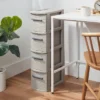 4 Drawer Skinny Tower Dark Gray - Brightroom™: Plastic Storage Drawers, Decorative Organizer, No Assembly Required