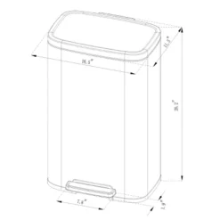 45L Rectangular Step Trash Can - Brightroom™ -Home decor GUEST 4a2ac669 6c4c 4843 a3d3 992611e508bc