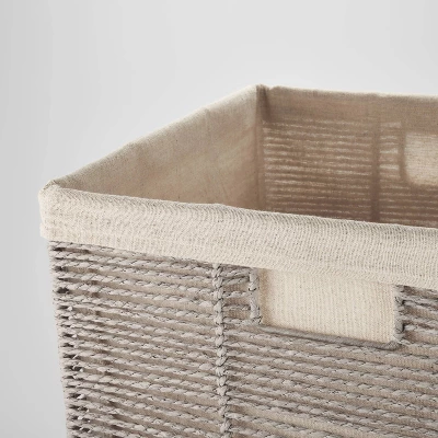 Twisted Rope Hamper Gray - Brightroom™: Open-Top Laundry Storage With Removable Liner, Metal Frame, Ethical Handcraft 2 Twisted Rope Hamper Gray - Brightroom™: Open-Top Laundry Storage With Removable Liner, Metal Frame, Ethical Handcraft - Image 2