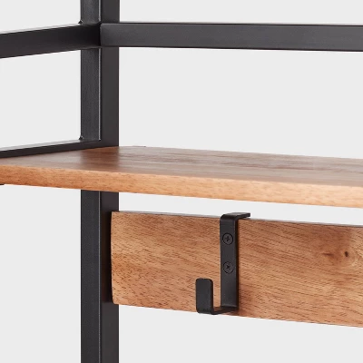 Metal Storage Rack - Brightroom™: Black Iron Utility Shelf, Garage Storage, 57.875" H, 42.25" W, 50 Lb Capacity 2 Metal Storage Rack - Brightroom™: Black Iron Utility Shelf, Garage Storage, 57.875" H, 42.25" W, 50 Lb Capacity - Image 2