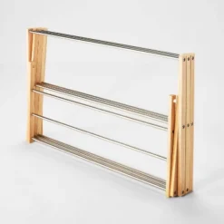 Rubber Wood And Stainless Steel Drying Rack - Brightroom™ -Home decor GUEST 516b65db 3cf6 4d8a 8637 de34d16b1483