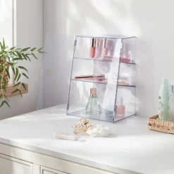 Clear Storage Case With Hinged Doors - Brightroom™: Plastic Bathroom Caddy, Shower & Bath Organizer, 12" X 9" X 6"