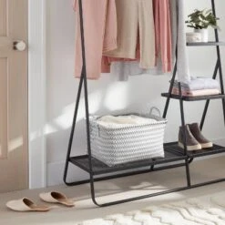 New Arrival 21 Large Woven Rectangular Storage Basket Gray/White - Brightroom™