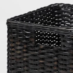 Large Woven Rattan Folio Bin Black Washed - Brightroom™: Rectangle Decorative Basket, 11" H X 14.25" W X 13" D -Home decor GUEST 5dc49420 cafb 4246 972e 3714a96849e9