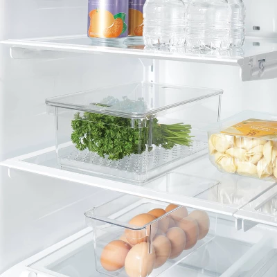 Produce Fridge Bin With Lid - Brightroom™: Clear Refrigerator Organizer, Kitchen Storage, 10.5" Depth 1 Produce Fridge Bin With Lid - Brightroom™: Clear Refrigerator Organizer, Kitchen Storage, 10.5" Depth