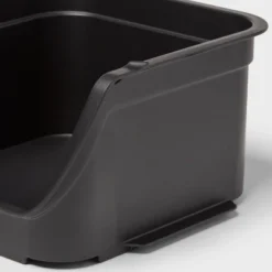 4.6qt Open Front Stackable Storage Bin - Brightroom™: Portable Black Utility, Universal Storage, 5" Height -Home decor GUEST 62102c38 ddd2 48d8 8c14 e1b0f290914e
