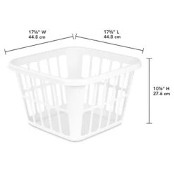 1.25bu Laundry Basket White - Brightroom™: Plastic Clothes Hamper With Built-In Handles, Medium Size, Portable Storage -Home decor GUEST 653ac7f6 d736 44af 833f 9cb40511fa7e