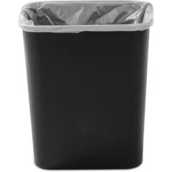 7.8gal Swing Top Waste Can Black - Brightroom™: Indoor Trash Bin With Lid, Textured Plastic, 21.375" Height -Home decor GUEST 653d4391 bfe6 42bf 94a4 02d3da0446b1