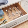 5 Compartment Plastic Drawer Flatware Organizer - Brightroom™: Clear In-Drawer Silverware Tray, Contemporary Kitchen Storage