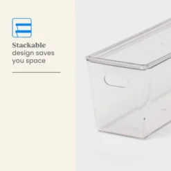 5L Stacking Clear Bin With Lid - Brightroom™: PET, Stackable, Universal Storage, Handles, 13.77" X 5.11" -Home decor GUEST 6b138a9a 9e6e 4f33 828f 0aa24471f452