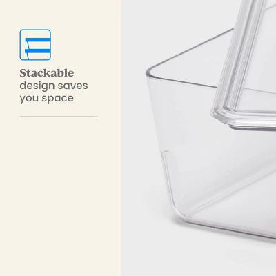 6L Stacking Clear Bin With Lid - Brightroom™: PET Material, Stackable Storage For Crafts & Cleaning Supplies 3 6L Stacking Clear Bin With Lid - Brightroom™: PET Material, Stackable Storage For Crafts & Cleaning Supplies - Image 3