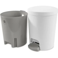 1.6gal Round Step Trash Can - Brightroom™: Compact Pedal-Operated Lid, Small Bathroom Bin, Textured White Finish 17 1.6gal Round Step Trash Can - Brightroom™: Compact Pedal-Operated Lid, Small Bathroom Bin, Textured White Finish -Home decor GUEST 736219aa 062d 4738 8ac8 fdac2a3c8c8b
