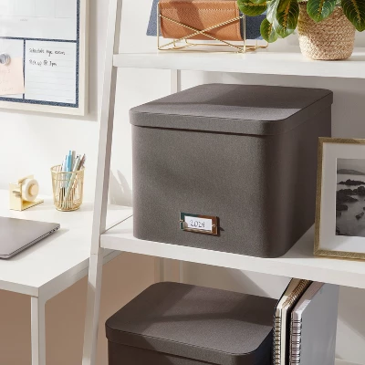 Large Decorative Fabric Box Charcoal - Brightroom™ 1 Large Decorative Fabric Box Charcoal - Brightroom™