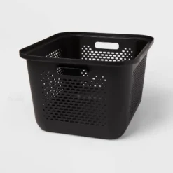 Medium Decorative Plastic Bin With Cutout Handles - Brightroom™ -Home decor GUEST 7cd07dff 82de 4d68 a827 22c552cbd443