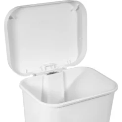 11.9gal Step Trash Can White - Brightroom™: Pedal-Operated Kitchen Garbage Can, Textured Plastic, Indoor Use -Home decor GUEST 80e420e2 f616 4351 a975 06ba0232d895