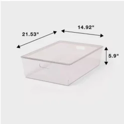 26L Stacking Clear Bin With Lid - Brightroom™: Plastic, Stackable, Universal Storage, 21.53" X 14.92" X 5.9" -Home decor GUEST 85cf5793 f88f 4998 b98c f4704bdf204a