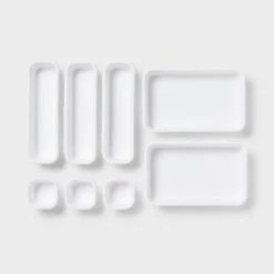 8pc Plastic Drawer Organizer Set White - Brightroom™: Modern In-Drawer Flatware Storage, Multiple Compartments, Dishwasher-Safe -Home decor GUEST 8a05cd16 2477 4b31 b944 8d38c9b0bb9c