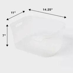 Large Open Front Storage Bin Clear - Brightroom™: Plastic, Portable, Nesting, Universal Storage, 14.5 Volume Capacity -Home decor GUEST 8ad6cc5a b0b4 43b6 a98f fd315674ced2