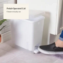 2.7gal Step Trash Can Clear - Brightroom™: Small Pedal-Operated Lid, Bathroom Garbage, Indoor Rectangle, Textured Plastic -Home decor GUEST 8c1748ac b6f2 4a41 ad2e 5e8e078532b9