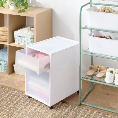 Modern Short Narrow Drawer White 1pc - Brightroom™ 1 Modern Short Narrow Drawer White 1pc - Brightroom™