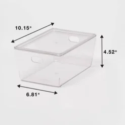4L Stacking Clear Bin With Lid - Brightroom™: PET, Lidded, Stackable, Universal Storage, 10.15"x6.81"x4.52" -Home decor GUEST 97abf7a3 80b7 45fd b0af 06eed6edf00a
