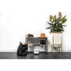 3 Tier Shoe Rack Black Metal With Natural Wood - Brightroom™ -Home decor GUEST 98afcc63 2d71 499c 8617 9ae2ecd81e5d