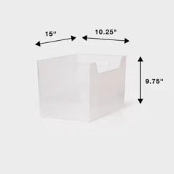 XL Multipurpose Storage Bin Clear - Brightroom™: Polypropylene Utility, 1499 Volume, 9.75" H, 15" W, 10.25" D -Home decor GUEST 9b2ee6c7 1f9b 4d9b 8f51 e3f0952399f9