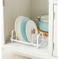 Wire Storage Lid Organizer White - Brightroom™: Kitchen Cabinet Organizer, Iron Pot & Pan Rack, 13.5" Depth