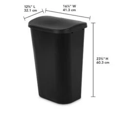 11.3gal Lift Top Waste Basket Black - Brightroom™: Kitchen Trash Can, Fingerprint-Resistant, Indoor Trash Bin -Home decor GUEST 9db165a7 0493 4c4c b089 67dac64661c4