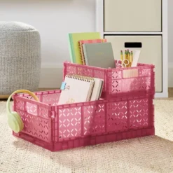 Large Foldable Crate Pink - Brightroom™