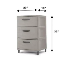 3 Drawer Storage Cabinet Gray - Brightroom™: Plastic Utility Storage Drawers, Universal Organization, No Assembly Required -Home decor GUEST a2c50798 8e68 47ba b739 503eb0339439